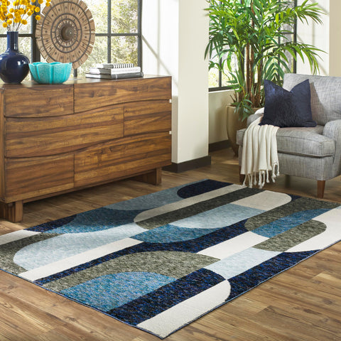 Oriental Weavers Strada Area Rug - STR03-10' x 13'2" - in Blue/Grey - Modern Style, Stain Resistant, Family and Pet Friendly, Family, Dining, Living Room Rug