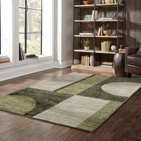 Oriental Weavers Strada Area Rug - STR05-8'6" x 11'7" - in Gold/Green - Modern Style, Stain Resistant, Family and Pet Friendly, Dining, Living Room Rug