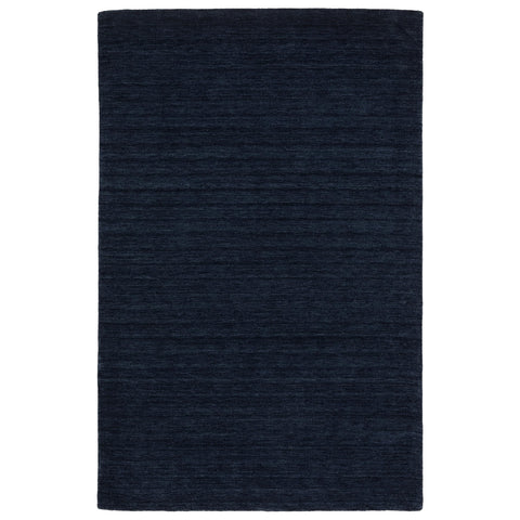 Oriental Weavers Aniston II Hand-Made Wool Area Rug - 27119-5' x 8' - in Solid Navy - Classic Casual Style, Hand-Made Wool Rugs, Bedroom, Office Rug