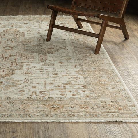 Oriental Weavers Row Lola LLA01-7'10" x 10' Area Rug - in Beige/Gold - Bohemian, Traditional, Living Room, Family Room, Dining Room, Bed Room Area Rug