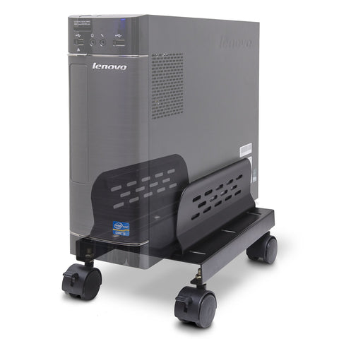 Syba Slim Computer PC or UPS Metal Floor Stand with Adjustable Width and Locking Caster Wheels