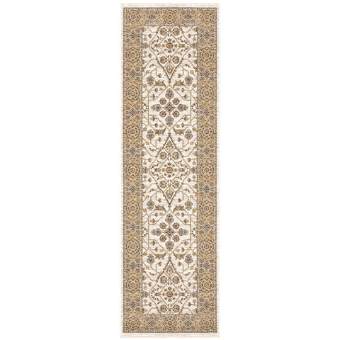 Sphinx Maharaja Area Rug 001J1 Traditional Ivory Petals Bulbs 2' 3" x 7' 6" Rectangle