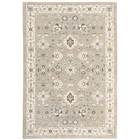 Oriental Weavers Andorra Area Rug - 8930L - 3'3" x 5'2" - in Beige/Ivory - Vintage Inspired, Stain Resistant, Family and Pet Friendly, Entrway, Bedroom Rug