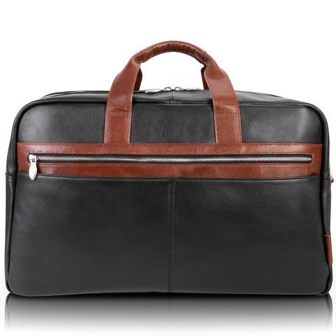 McKlein Wellington, Pebble Grain Calfskin Leather, 21" Two-tone, Dual-Compartment, Laptop & Tablet Carry-All Duffel, Travel Duffel Bag, Weekender Bags, Overnight bags, Travel Bag Crossbody Bag