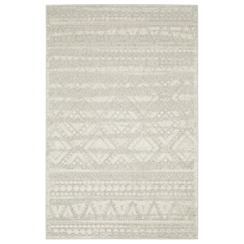 Oriental Weavers Tangier Area Rug - TAN01-9'10" x 12'10" - in Beige/Ivory - Eclectic Global Style, Stain Resistant, Family and Pet Friendly, Family, Dining, Living Room Rug