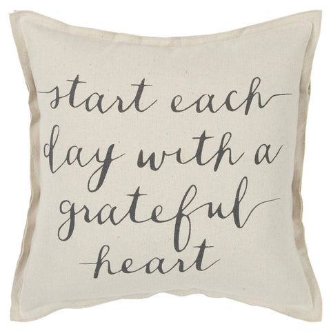 Rizzy Home "Start Each Day with a Grateful Heart Pillow Cover