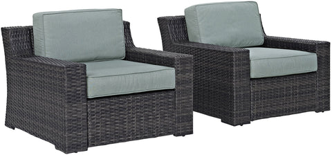 Beaufort 2Pc Wicker Outdoor Chair Set Mist/Brown - 2 Chairs