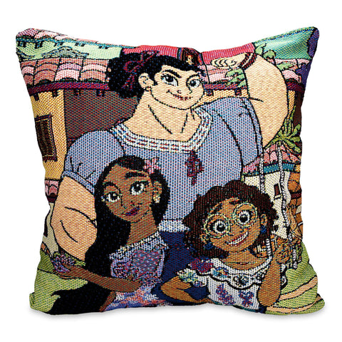 Disney Encanto Family Portrait 18-Inch Woven Tapestry Square Throw Pillow | Decorative Head Cushion for Bed, Couch, Living Room | Kids Room Essentials, Home Decor Accent and Collectibles