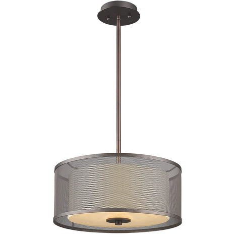 Chloe Lighting CH28033RB15-DP3 Transitional 3 Rubbed Ceiling Pendant, 4.88 x 15 x 15", Bronze
