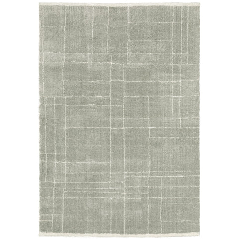 Oriental Weavers Verona Area Rug - 752G6-9'10" x 12'10" - in Grey/Ivory - Plush Soft Shag, Modern Style, Stain Resistant, Cushion Feel, Family, Dining, Living Room Rug