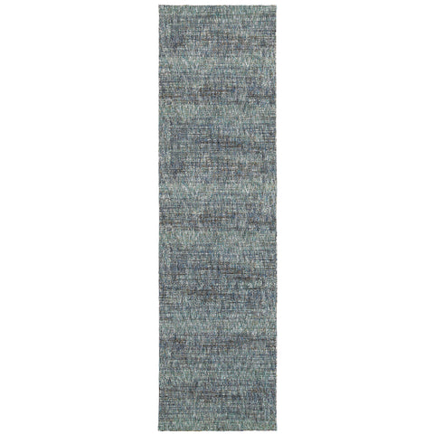 Oriental Weavers Atlas Area Rug - 8033J - 2'3" x 8' - in Blue/Grey - Soft Modern Style Area Rug, Stain Resistant, Family and Pet Friendly, Entryway, Hallway Runner Rug