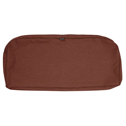 Classic Accessories Montlake Water-Resistant 41 x 18 x 3 Inch Outdoor Bench/Settee Cushion Slip Cover, Patio Furniture Swing Cushion Cover, Heather Henna Red, Patio Furniture Cushion Covers