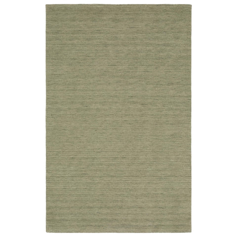 Oriental Weavers Aniston II Hand-Made Wool Area Rug - 27120-6' x 9' - in Solid Sage Green - Classic Casual Style, Hand-Made Wool Rugs, Dining, Living Room Rug