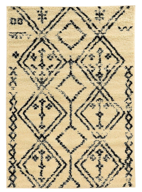 Linon Shag Polypropylene 60"X36" Rectangle Area Rugs In Ivory Finish RUGMC0635