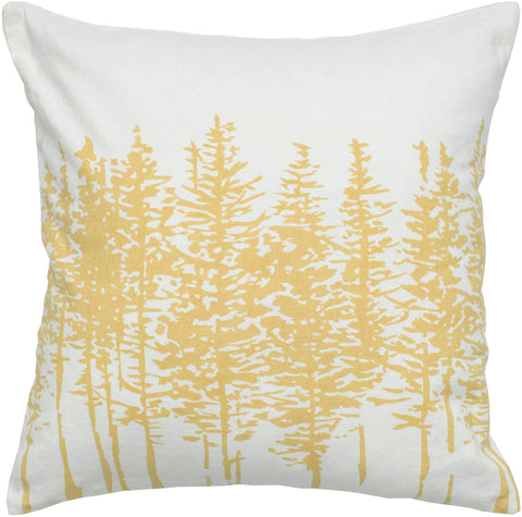 Rizzy Home Pillow Cover with Hidden Zipper in Off White and Yellow [Set of 2]