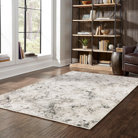 Oriental Weavers Nebulous Area Rug - 561E9-9'10" x 12'10" - in Ivory/Grey - Modern Style, Stain Resistant, Family and Pet Friendly, Family, Dining, Living Room Rug