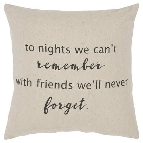 Rizzy Home Sentiment 20" x 20" Poly Filled Pillow with Cotton Cover-Natural