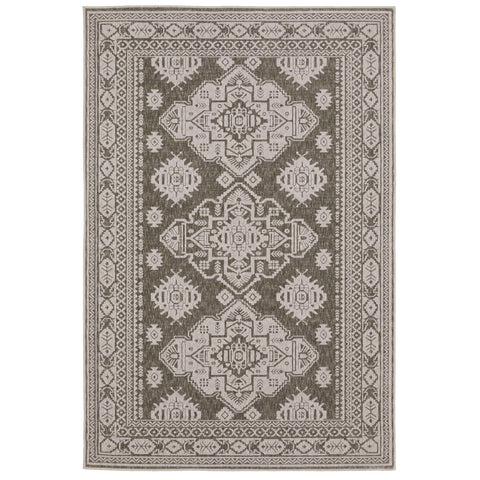 Oriental Weavers Intrigue Area Rug - INT06-6'7" x 9'6" - in Grey/Grey - Vintage Inspired, Stain Resistant, Family and Pet Friendly, Dining, Living Room Rug