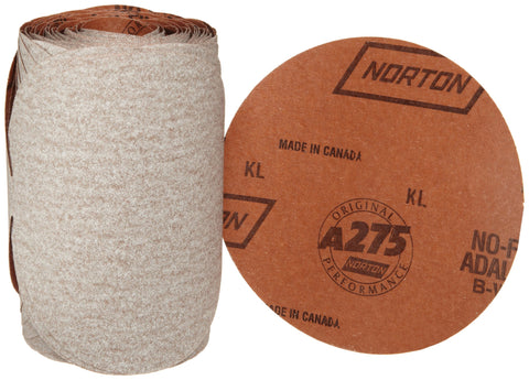 Norton A275OP PSA Adhesive Sandpaper Roll, 800 Grit Sandpaper, Woodworking and Automotive Sand Paper for Orbital Sander, 5 Inch Sanding Discs, Roll of 100