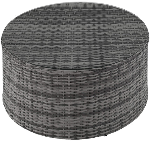 Catalina Wicker Outdoor Round Coffee Table Brown