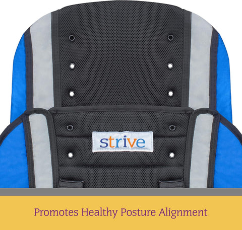 Headrest Extension for Strive Adaptive Special Needs Stroller, 18" Blue, Maintains Proper Posture, Extends Back Height and Support for Taller Individuals – Fits 18" Strive Stroller