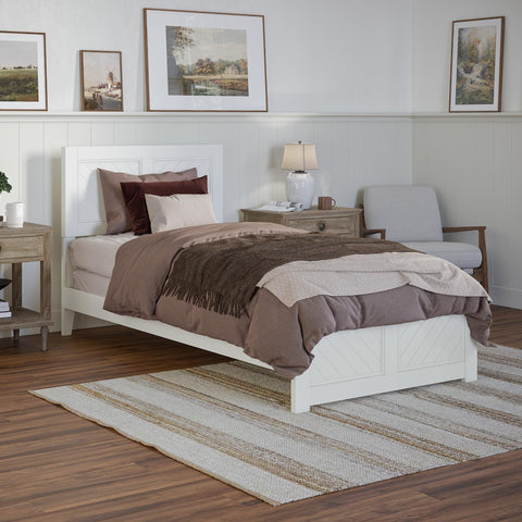 AFI, Canyon Twin XL Foundation Bed Frame with Matching Footboard, White