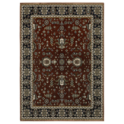 Oriental Weavers Vivian Area Rug - VI05X - 6'7" x 9'6" - in Red/Navy - Vintage Inspired, Stain Resistant, Family and Pet Friendly, Dining, Living Room Rug