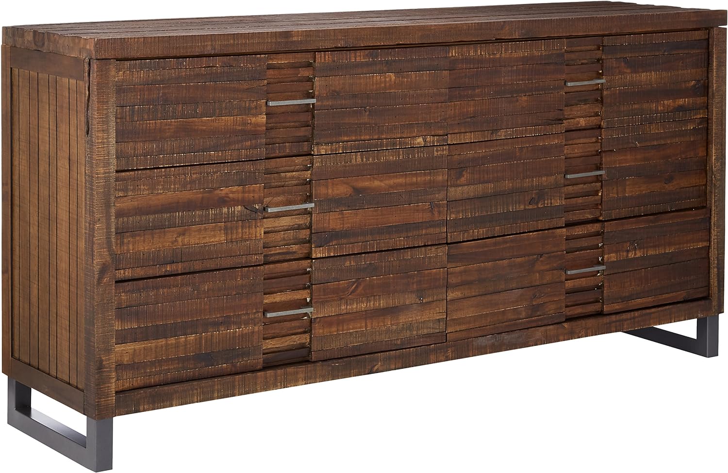 Acme Andria Rectangular 6-Drawer Dresser with Sled Leg in Reclaimed Oak Wood