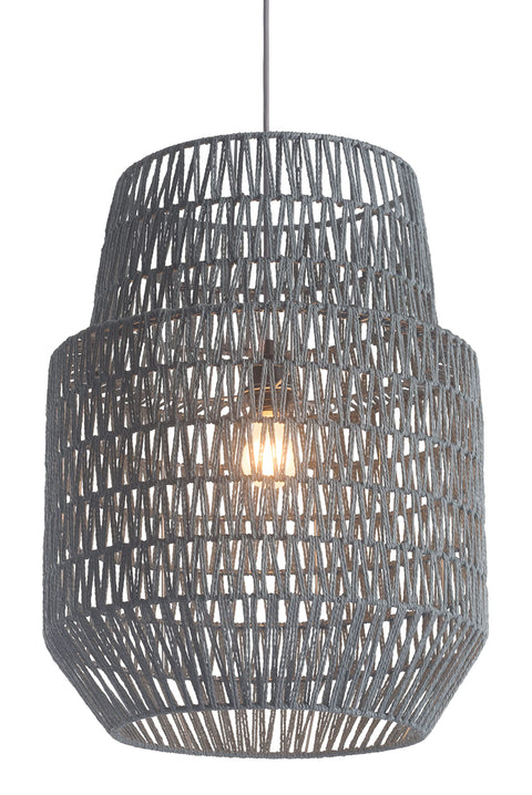 Zuo Daydream Ceiling Lamp Gray, Gray Ceiling Lamp, Transitional Style, Hardwired Standard Bracket, mounting hardwares Included, Steel, Lighting Ceiling Lamps, 17.7" W x 17.7" D x 23.6" H