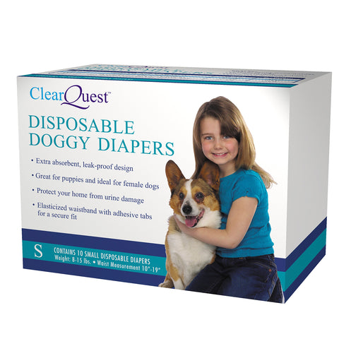 ClearQuest Disposable Doggy Diapers, Super Absorbent Leak-Proof Pet Diapers