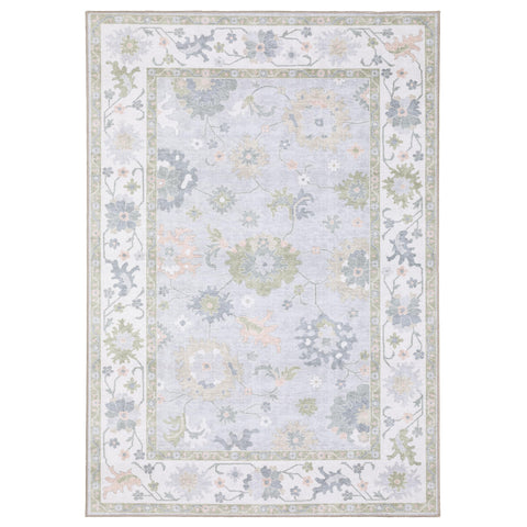 Oriental Weavers Addison ADD06 - Machine Washable - Flat Weave - Printed Area Rug - 7'6" x 9'10" - in Blue/Green - Traditional Style, Nursery, Kids Room, Dining Room, Living Room