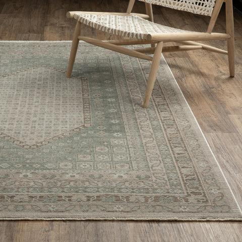 Oriental Weavers Keaton KEA08 - Machine-Woven Area Rug - 7'10" x 10'10" - in Beige/Green - Traditional Style Dining Room, Living Room, Family Room Rug