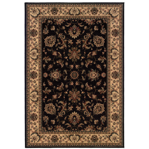 Oriental Weavers Ariana Area Rug - 311K3-4' x 6" - in Black/Ivory - Vintage Inspired, Stain Resistant, Family and Pet Friendly, Entrway, Bedroom Rug