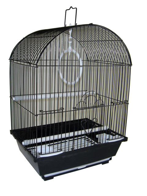 YML A1304BLK Round Top Style Small Parakeet Cage, 11 x 9 x 16