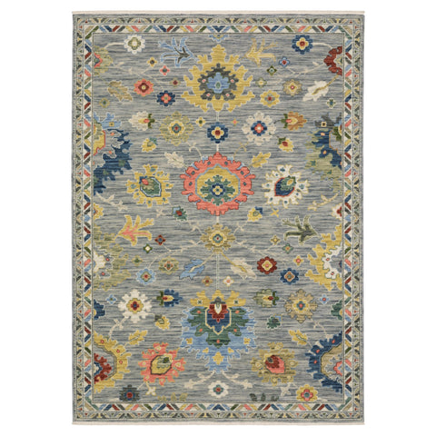 Oriental Weavers Lucca Wool Blend Area Rug - 2888G - 2' x 3' - in Grey/Multi - Vintage Inspired, Wool Blend, Entryway, Bathroom Accent Rug