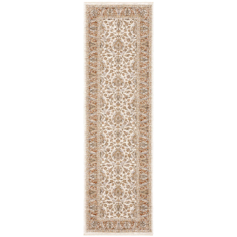 Oriental Weavers Maharaja Area Rug - 5091Q - 2'3" x 7'6" - in Rust/Ivory - Vintage Inspired, Stain Resistant, Family and Pet Friendly, Entryway, Hallway Runner Rug