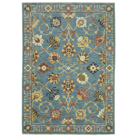 Oriental Weavers Francesca Area Rug - FR01E - 9'10" x 12'10" - in Blue/Multi - Vintage Inspired, Stain Resistant, Family and Pet Friendly, Family, Dining, Living Room Rug
