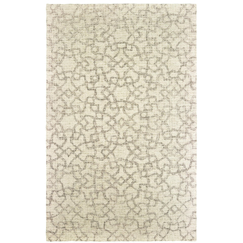 Oriental Weavers Tallavera Hand-Made Wool Area Rug - 55608-3'6" x 5'6" - in Tan/Ivory - Global Style, Hand-Made Wool Rugs, Entrway, Bedroom Rug