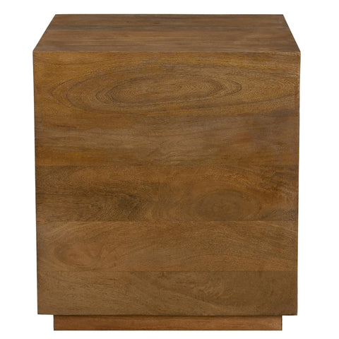 Flagstaff Square Side Table in Modern Spice Tan Finish on Solid Wood