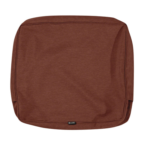 Classic Accessories Montlake Water-Resistant 21 x 20 x 4 Inch Outdoor Back Cushion Slip Cover, Patio Furniture Cushion Cover, Heather Henna Red, Patio Furniture Cushion Covers