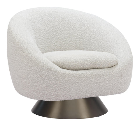 Zuo Modan Swivel Chair Misty Gray, Multicolor Accent Chair, Modern Style, Textured Weave, Armrest Support, Plywood, Indoor Living, 36.6" W x 31.9" D x 32.7" H, Non-Stackable