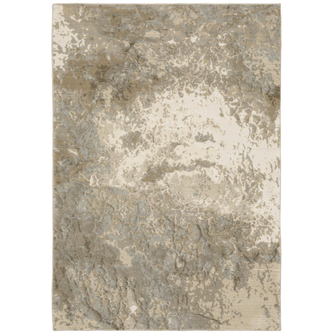 Oriental Weavers Evolution Area Rug - 0960A - 8'6" x 11'7" - in Beige/Grey - Modern Industrial Style, Stain Resistant, Family and Pet Friendly, Dining, Living Room Rug
