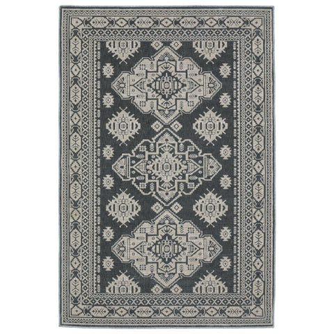 Oriental Weavers Intrigue Area Rug - INT05-9'10" x 12'10" - in Blue/Grey - Vintage Inspired, Stain Resistant, Family and Pet Friendly, Family, Dining, Living Room Rug