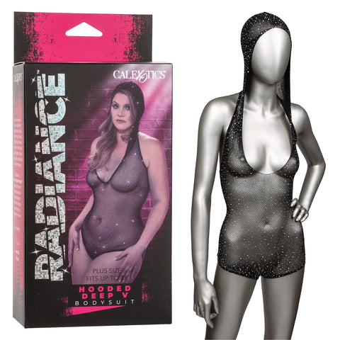 CalExotics Radiance Plus Size Hooded Deep V Body Suit