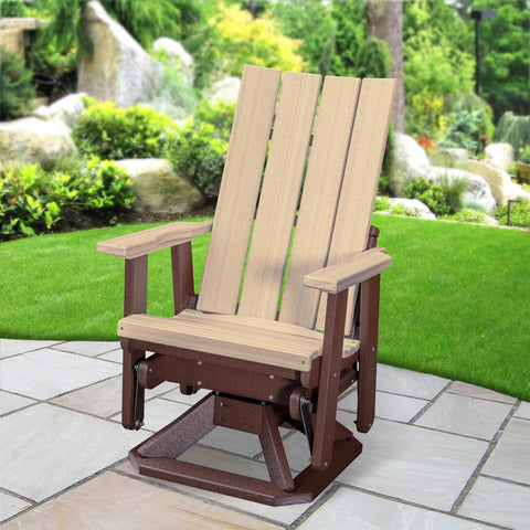 American Furniture Classics Model 410WWTB Brandon Swivel Glider in Weatherwood on a Tudor Brown Base