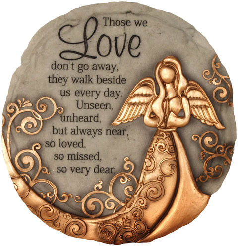 Spoontiques - Garden Décor - Bronze Angel Stepping Stone - Decorative Stone for Garden