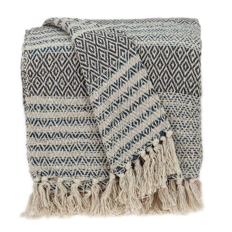 Parkland Collection Ivy Transitional Beige 52" x 67" Woven Handloom Throw