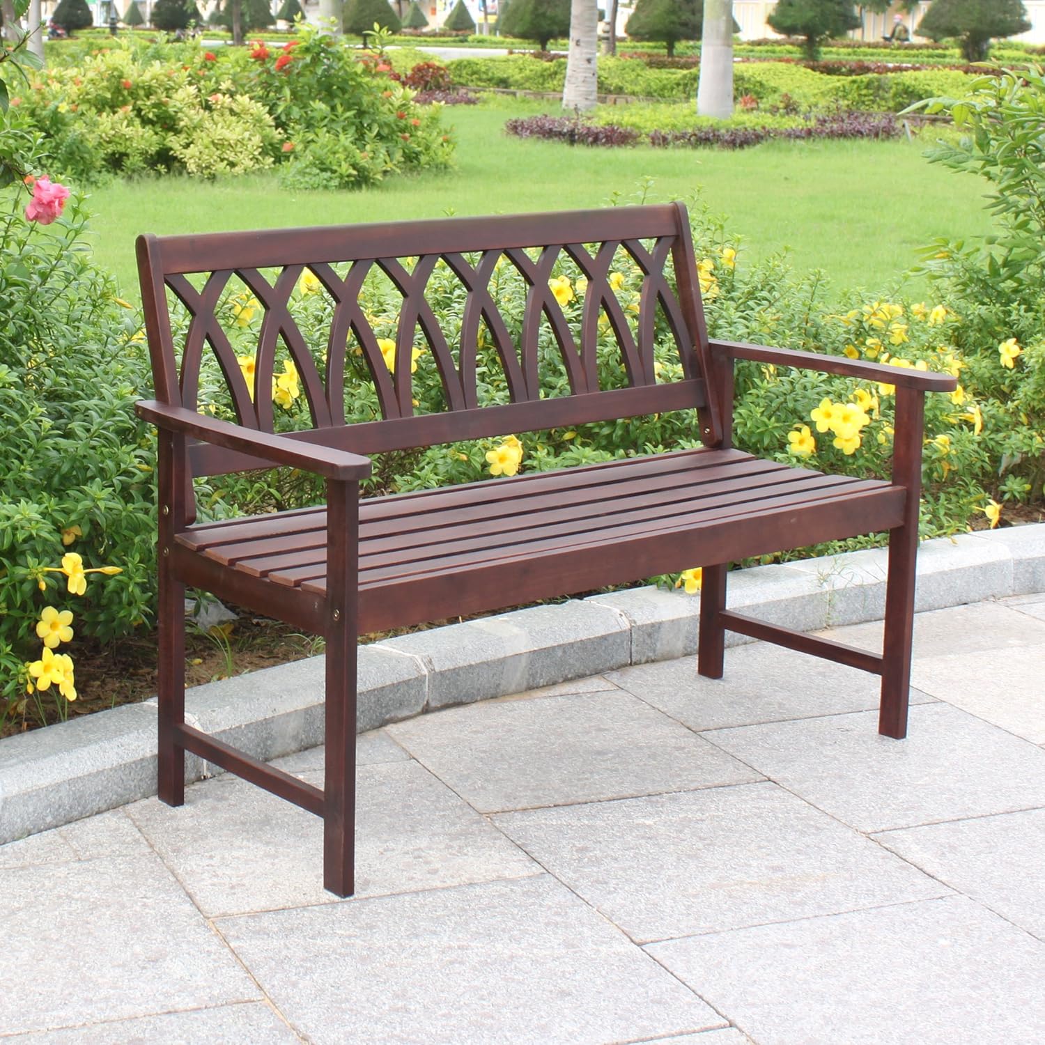 Criss Cross Garden Bench