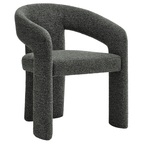 Modway Oslo Barrel Open Back Dining Chair in Anthracite – Fabric Upholstered Modern Accent Chair with 3-Leg Design