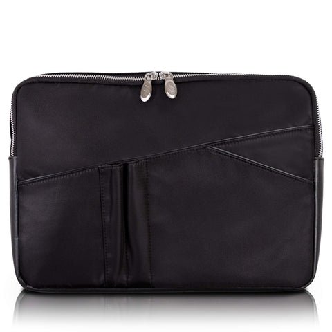 McKlein Auburn, 15" Laptop Sleeve Case with Leather Trim/Laptop or Tablet Bag Case, Sleek Water Repellent Design, Lightweight Business School College Casual